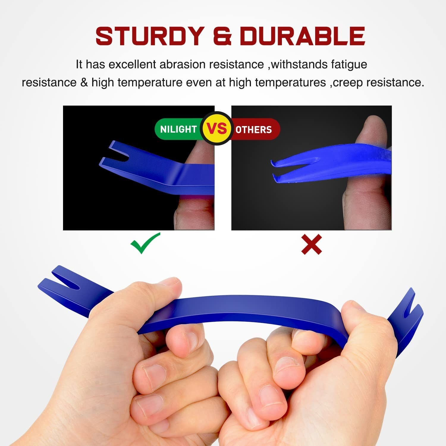 Nilight 8pcs Auto Trim Removal Tool Set Blue Fastener Remover Tool Kit