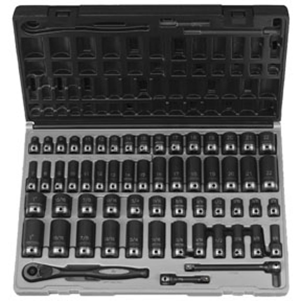 59-Piece 3/8 in. Drive 12-Point SAE/Metric Standard and Deep Impact Duo-Socket S