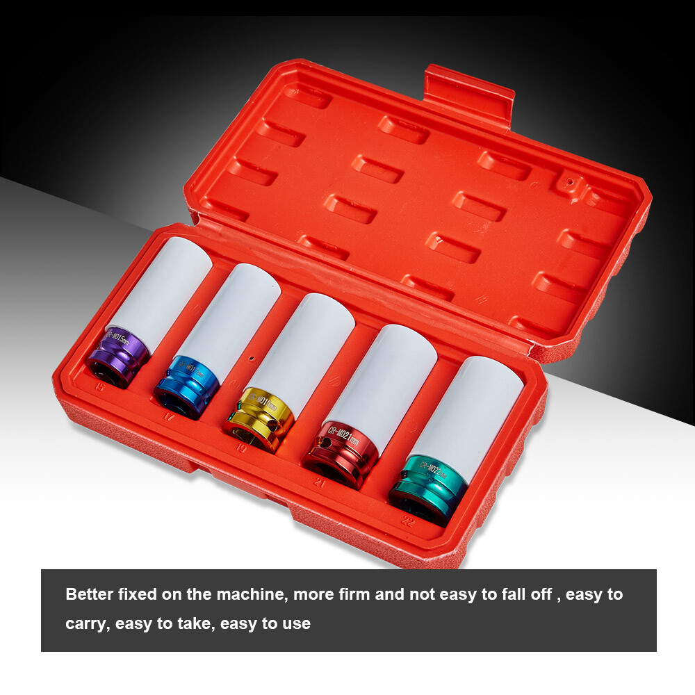 Lug Nut Socket Impact Socket Set Thin Wall Socket Wheel Protector Set 1/2″ 5Pcs