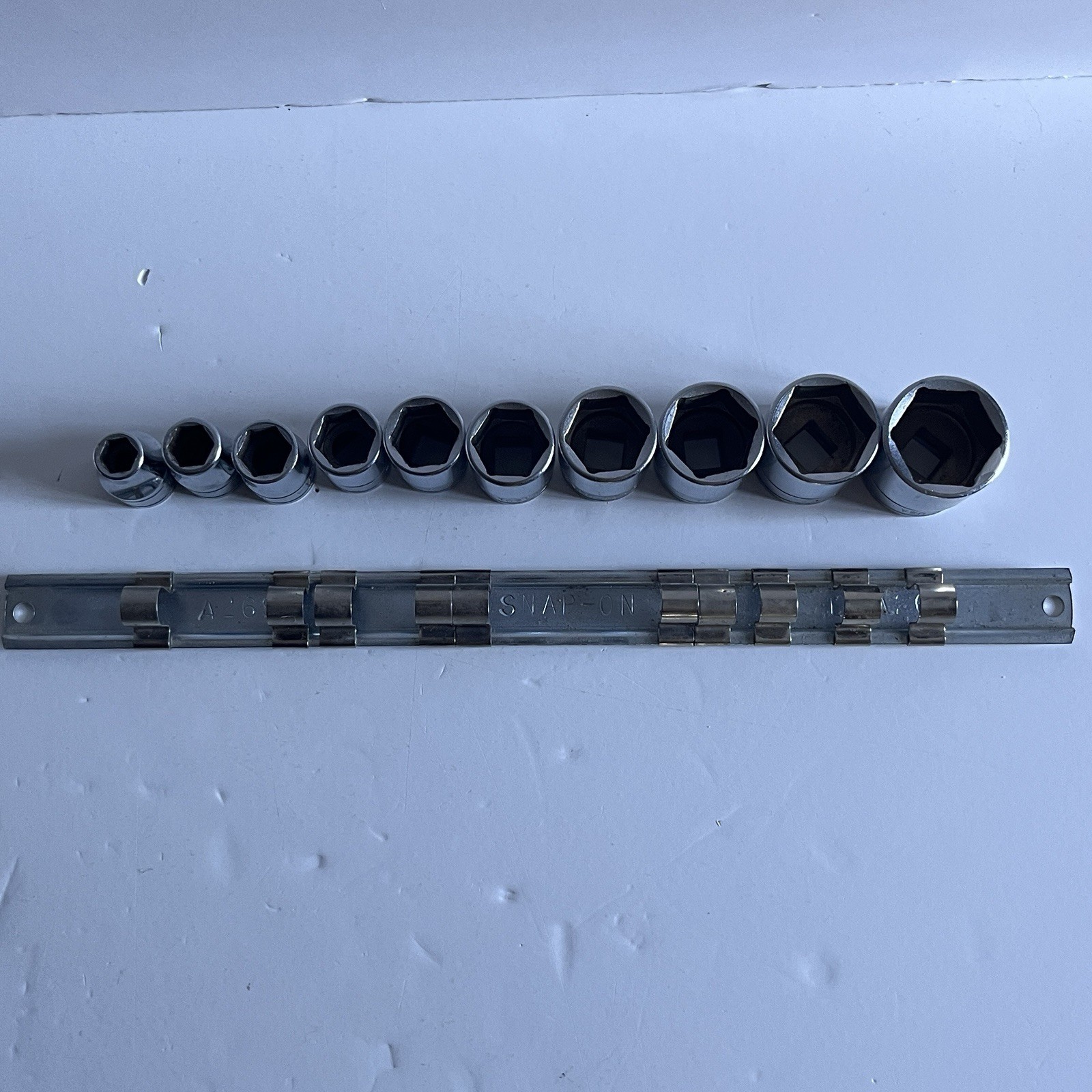 Snap On 10pc SAE Standard Socket FS- Set 3/8″ Drive 6 Point 5/16″ – 7/8″ USA