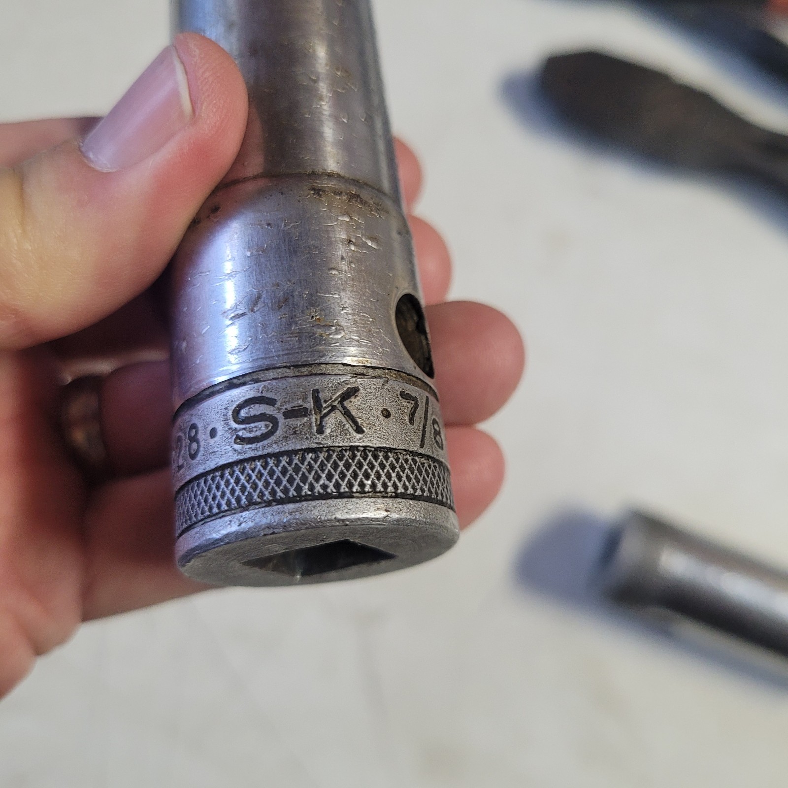 Vintage S-K Tools 1/2″ Drive Deep Sockets 12 pt 40820 5/8″ 40828 7/8″ 40832 1″