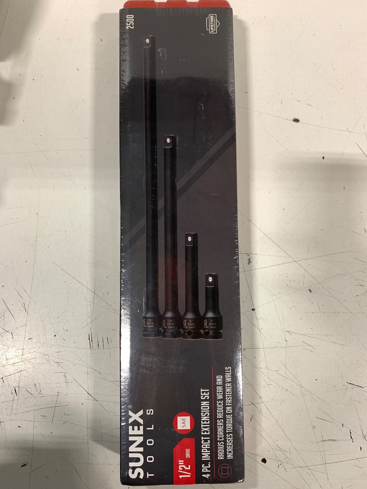 SUNEX Tools 1/2″ Drive 4pc Impact Extension Set – BLACK
