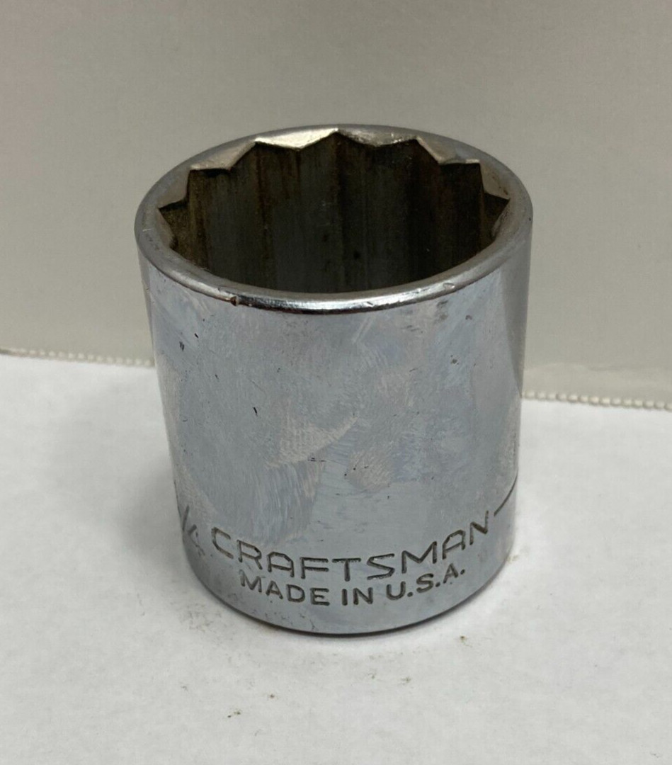 Craftsman 1/2″ Drive 1-1/4″ 12 Point Shallow Socket SAE G2 47517 Made in USA