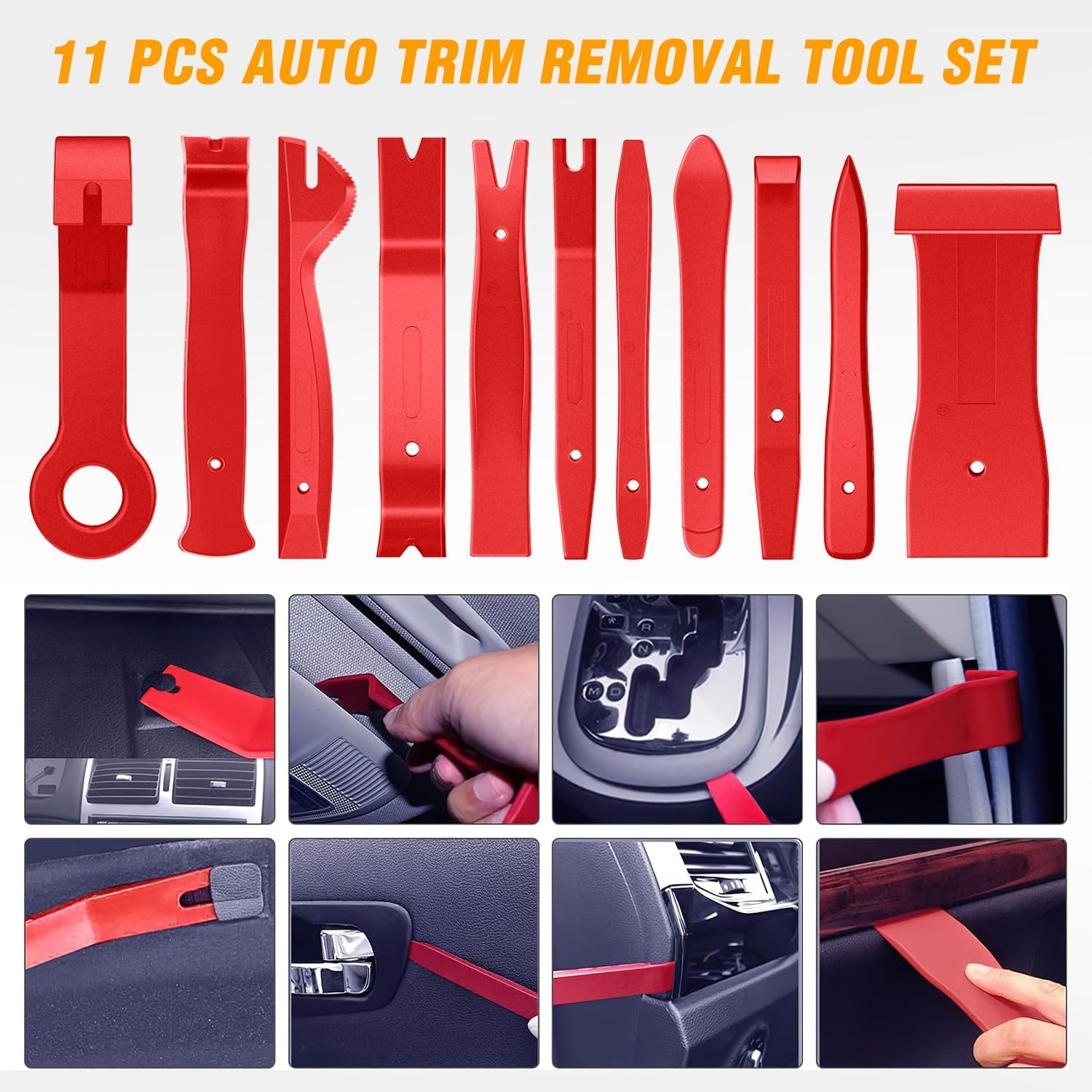 Ergonomic 11PCS Auto Trim Removal Tool Kit – Durable Nylon Fastener Tools