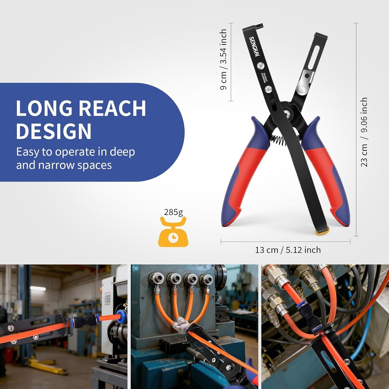 Innovative Air Tool for Effortless Disconnecting of Pneumatic Hoses – Blue & Red