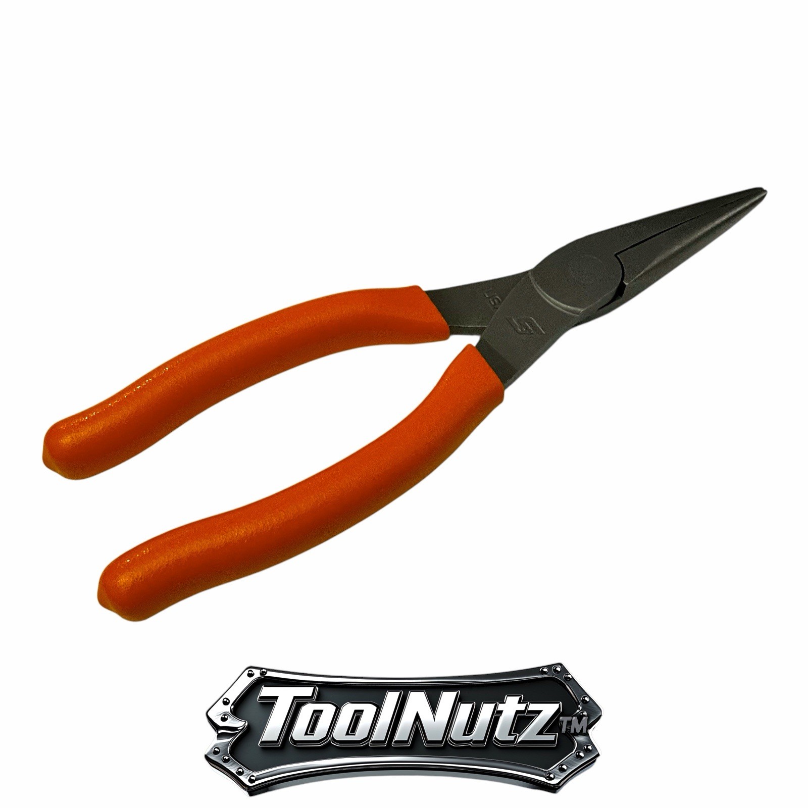 Snap-on Tools NEW 96ACFO 8in ORANGE Soft Grip Rounded Jaw Needle Nose Pliers USA