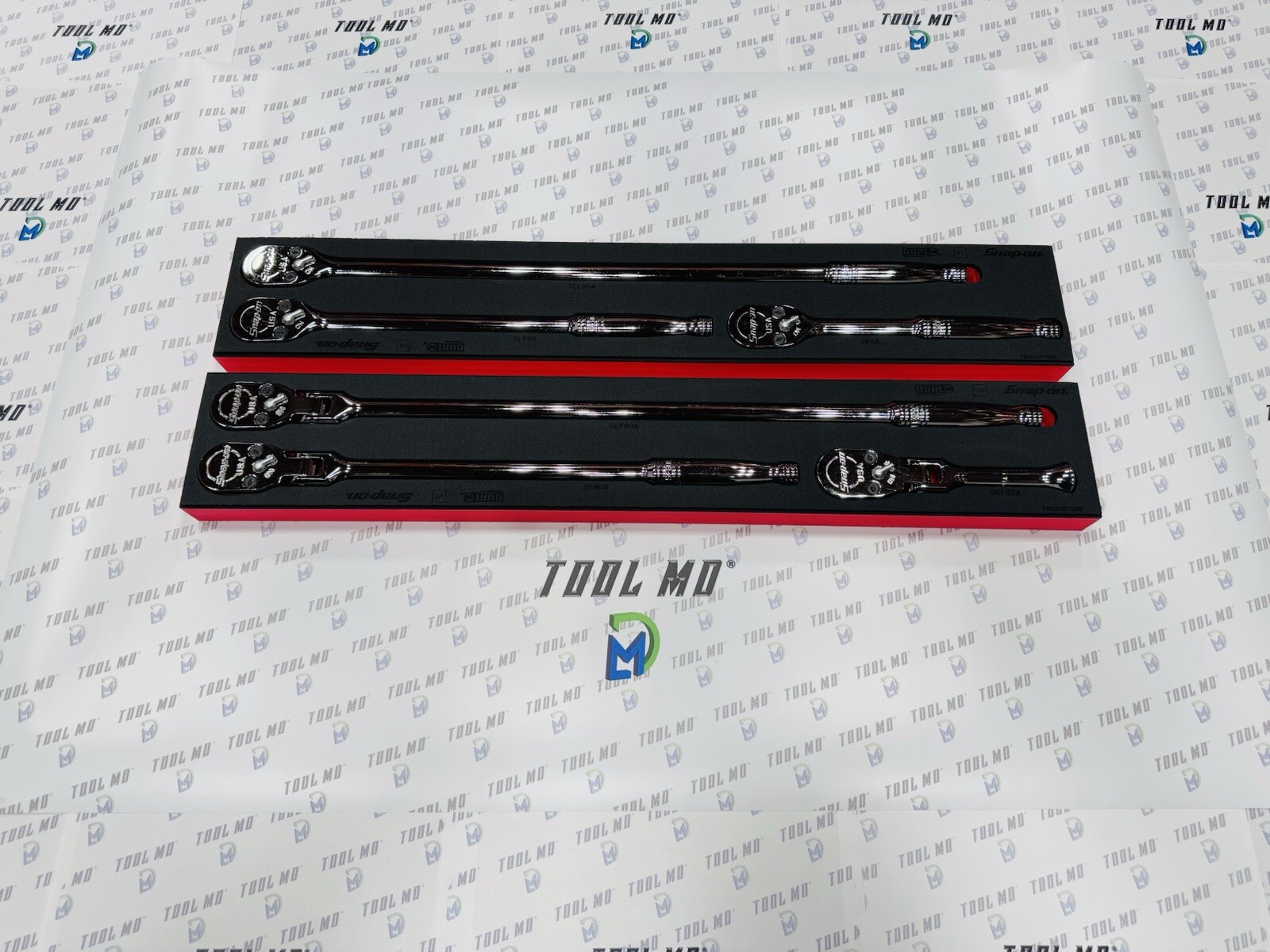 Snap-on Tools USA NEW 6-Piece 1/2″ Drive Flex & Fixed-Head Ratchet Foam Set