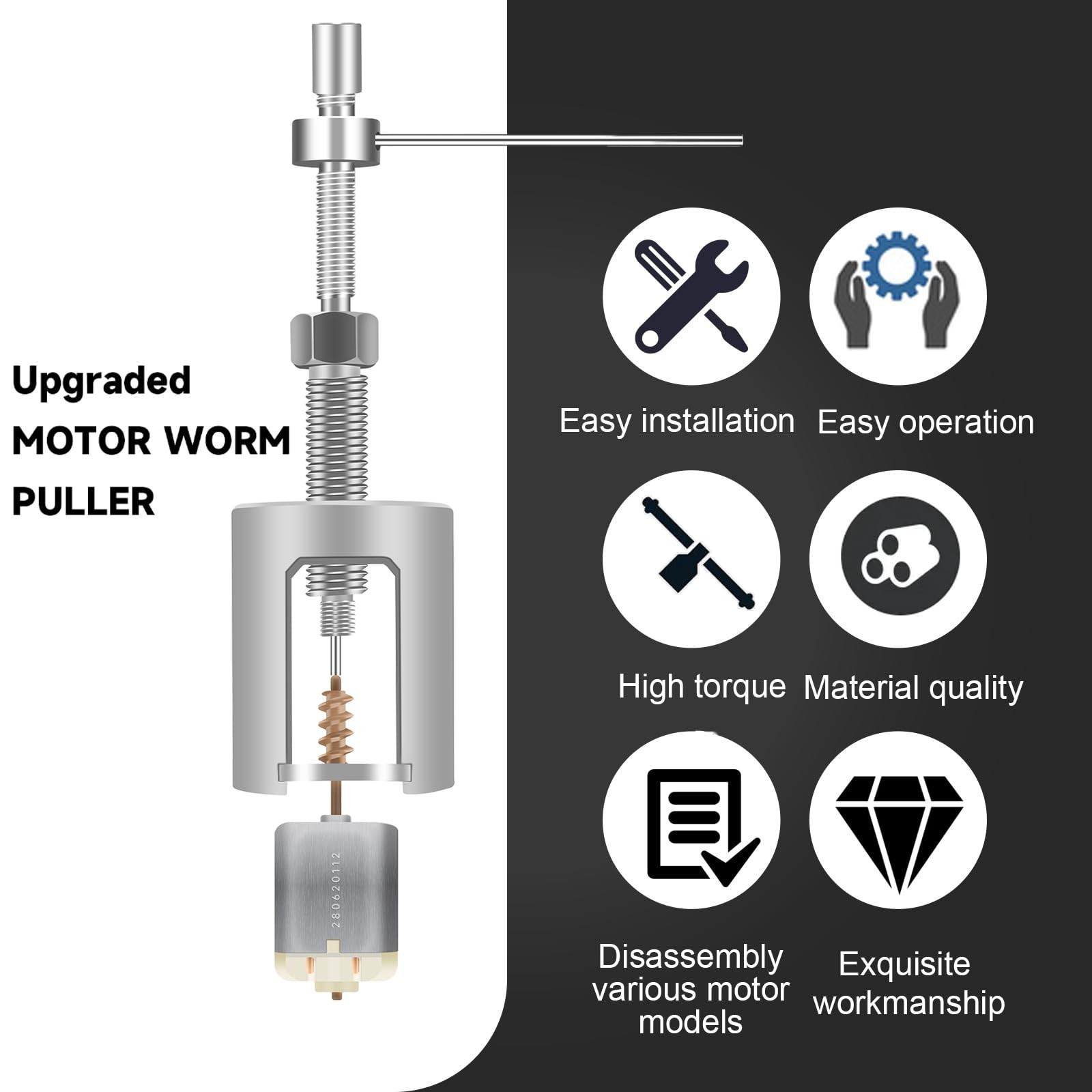Stainless Steel Motor Gear Puller Tool Kit – High Strength, No-Bend Design for D
