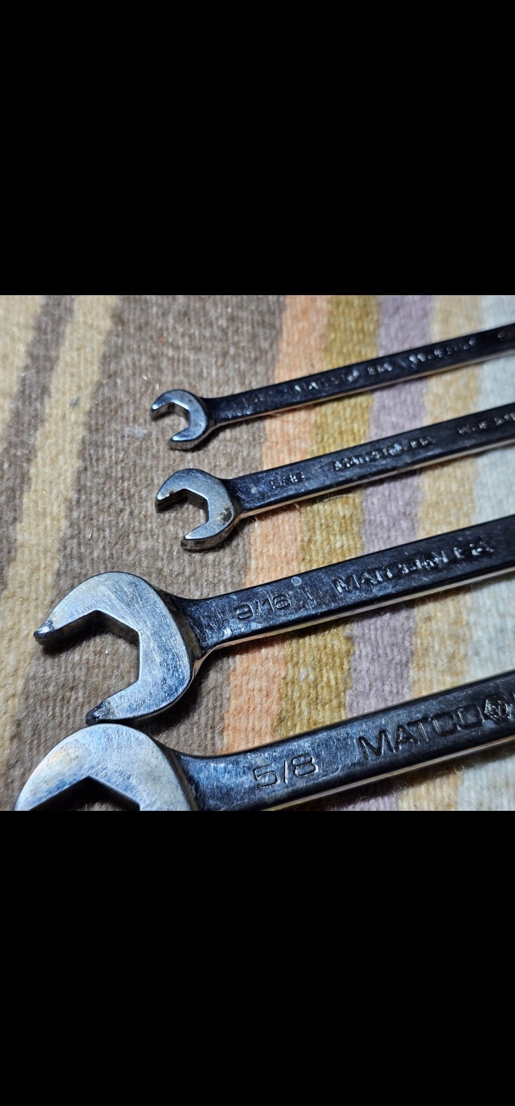 Matco Tools 5 Piece SAE Combination Matco Wrench Set See Photos Tools Pre Owned
