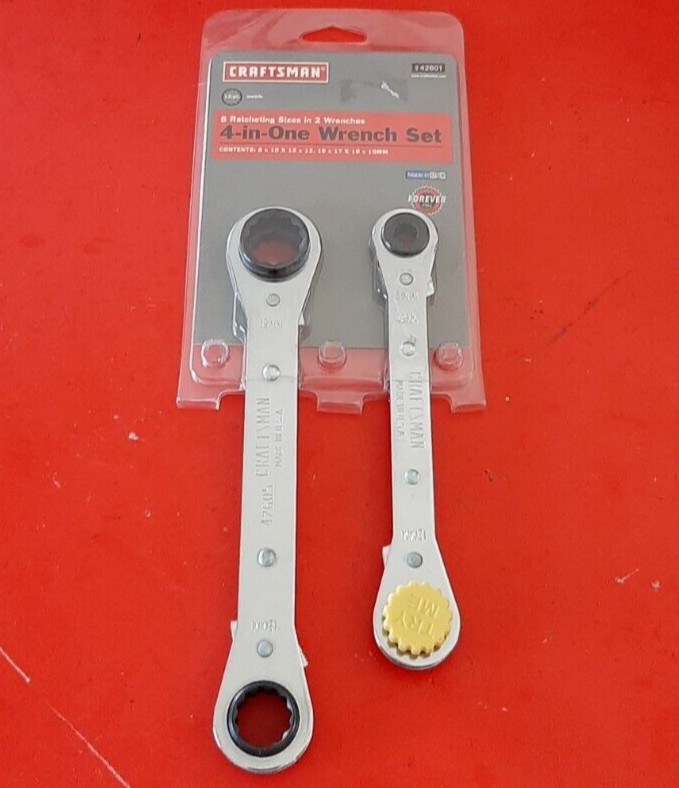 NOS Craftsman USA 4 in 1 One Metric Ratcheting Wrench Set 8 10 12 13 16-19 42601