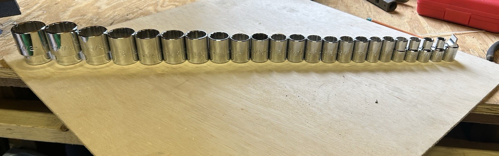 PROTO Socket Set: 1/2 in Drive, 23 Piece, 12-Point, SAE, 3/8 in to 1 1/2 in