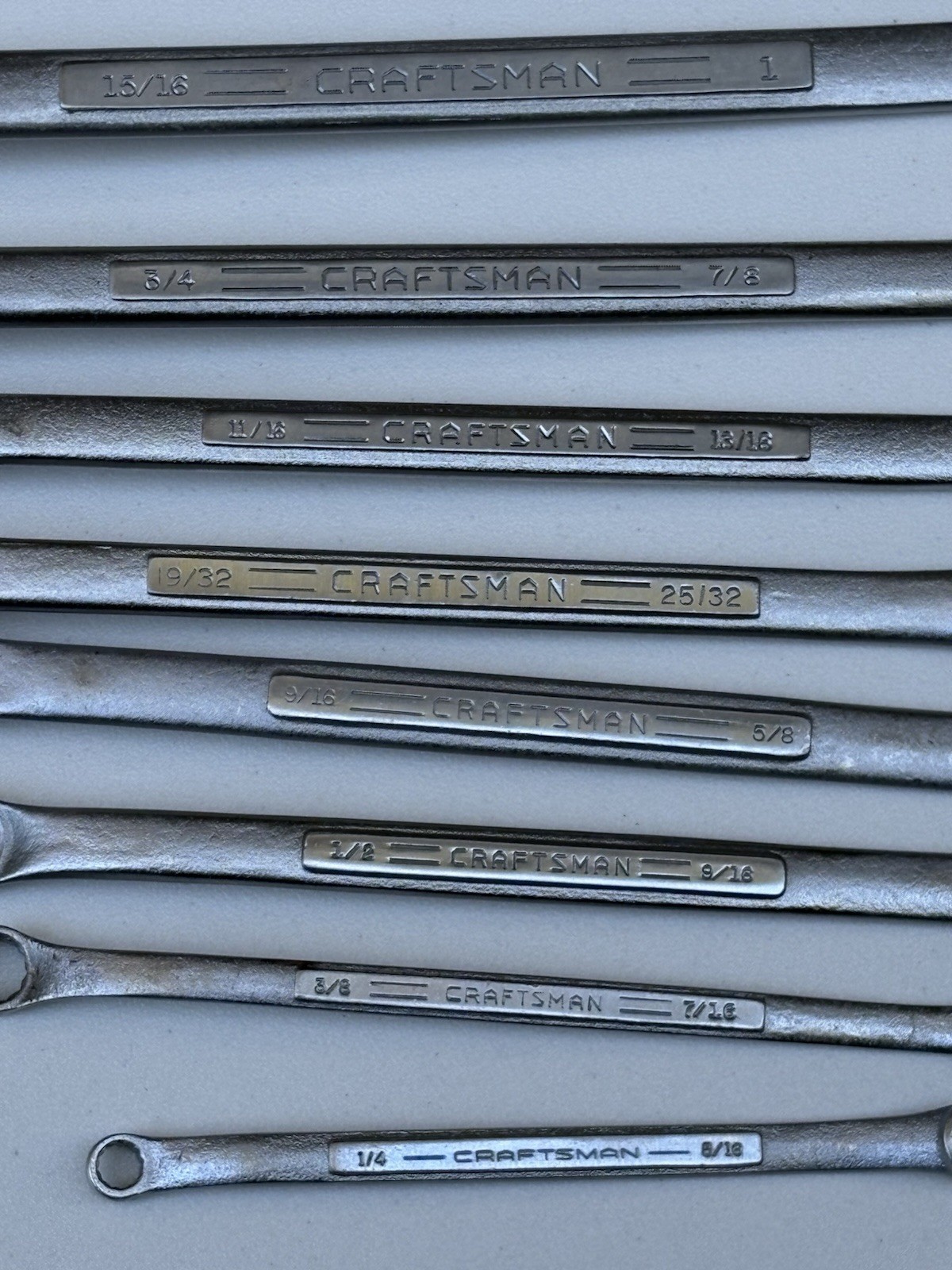 Vintage Craftsman Double End Combination Wrenches Set 8pc” 1/4×5/16 to 15/16×1 “