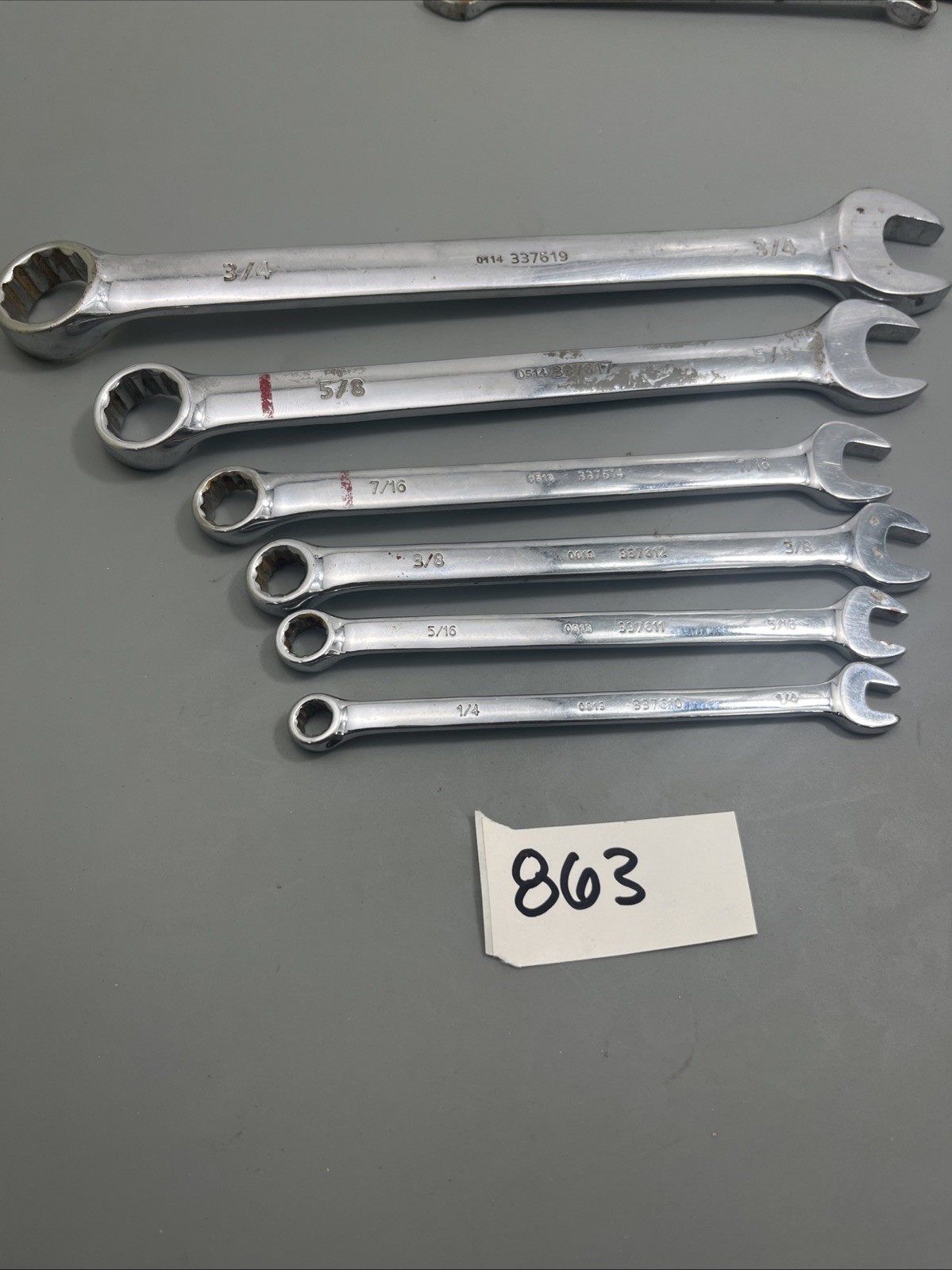 Vintage Kobalt Combo Wrench Set Of 6 SAE 1/4,5/16,3/8,7/16,5/8,3/4”