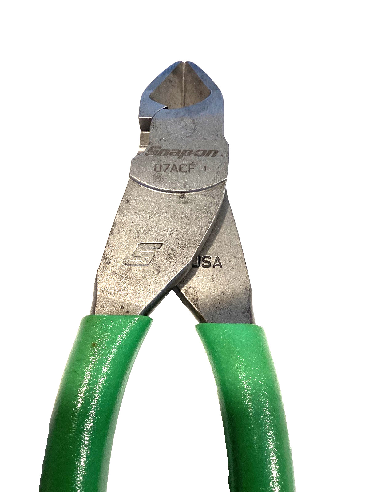 Snap on Tools 7” GREEN Soft Grip Vector Edge Diagonal Cutter Pliers 87ACF NICE