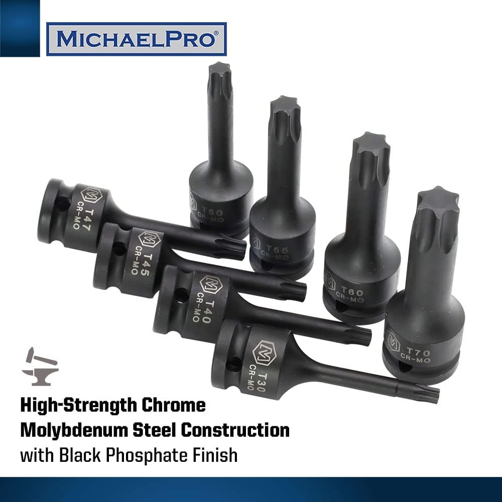 MichaelPro MP005029 8Pc 1/2” Drive T30, T40, T45, T47, T50, T55, T60 and T70