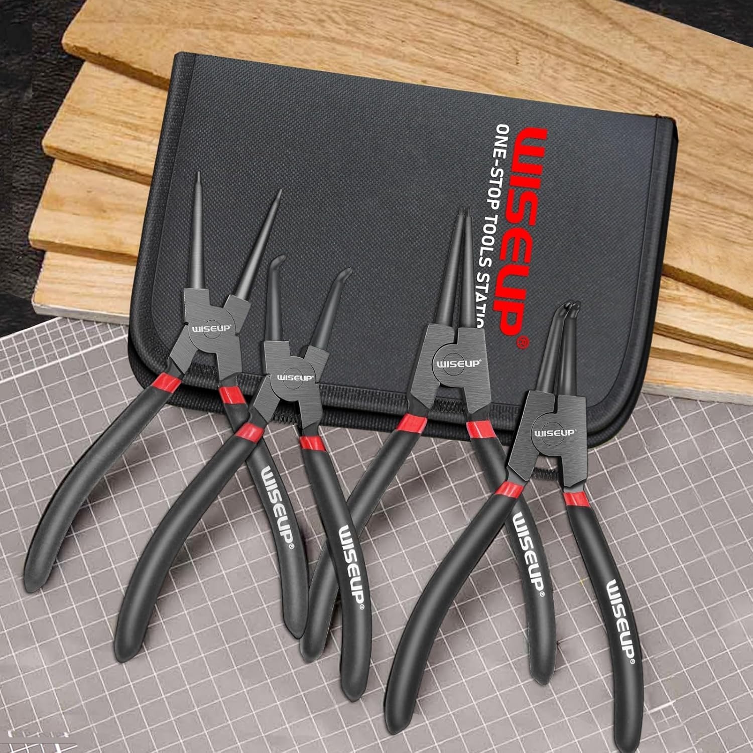 Carbon Steel Internal/External Pliers Set – 4PCS