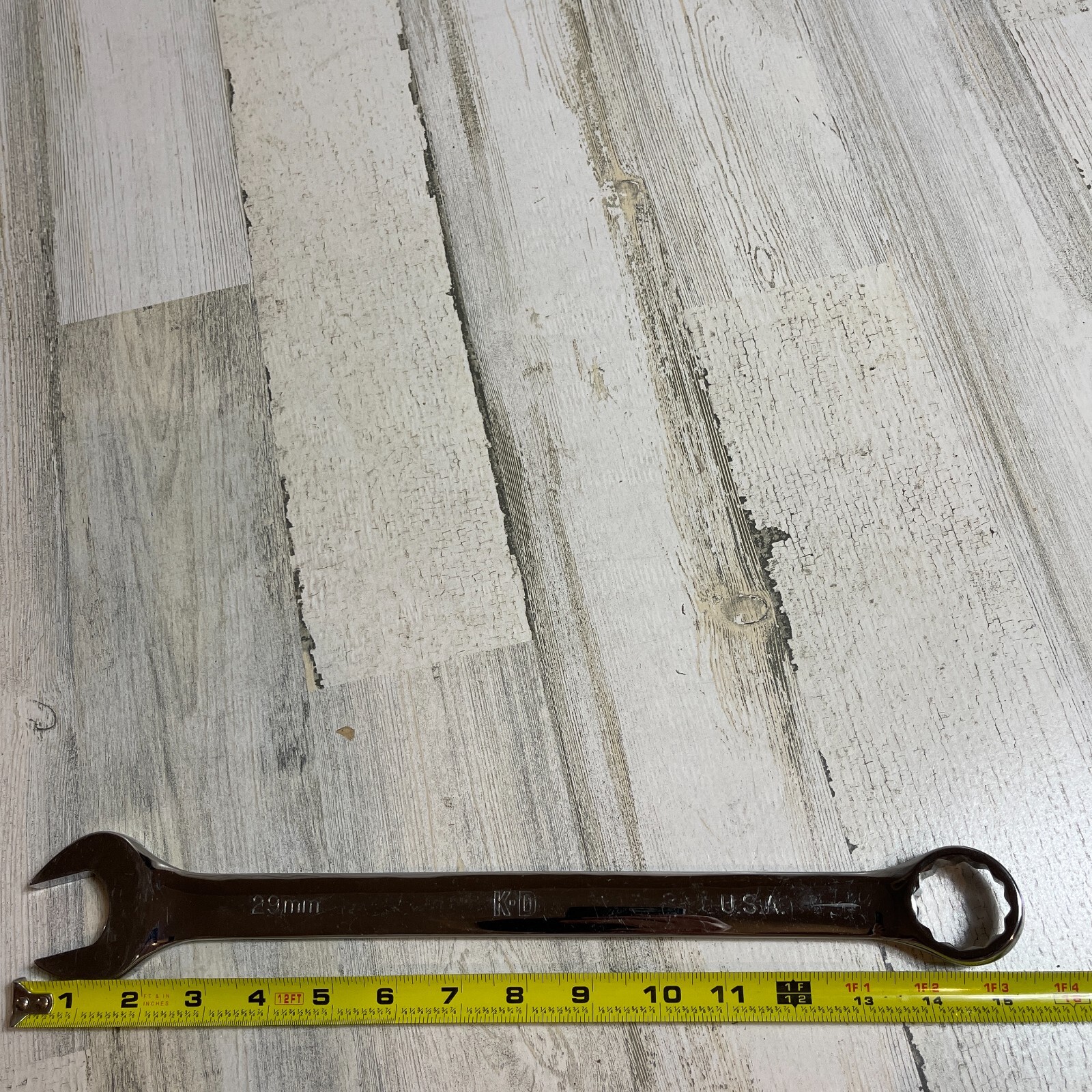 U.S. ARMY SURPLUS – KD 29MM COMBINATION WRENCH 12pt 63529 MADE IN USA Polished