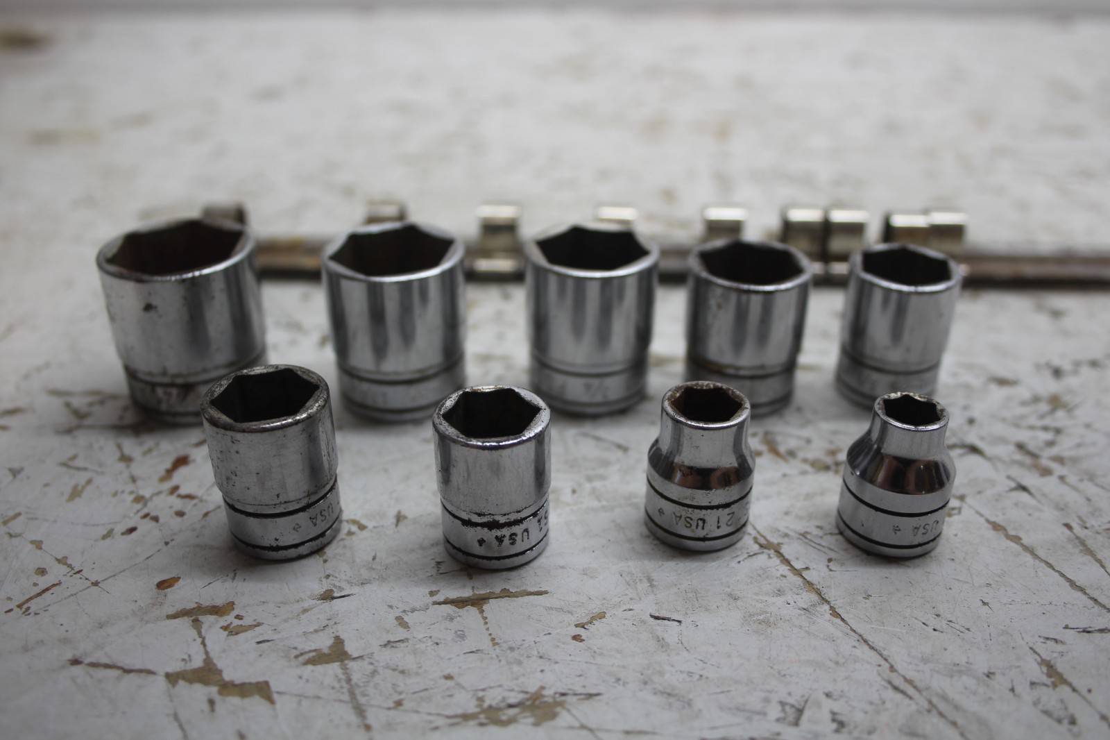 SNAP ON SHALLOW SOCKETS 3/8 DRIVE 9PC FS281,261,241,221,201,181,161,121,&101
