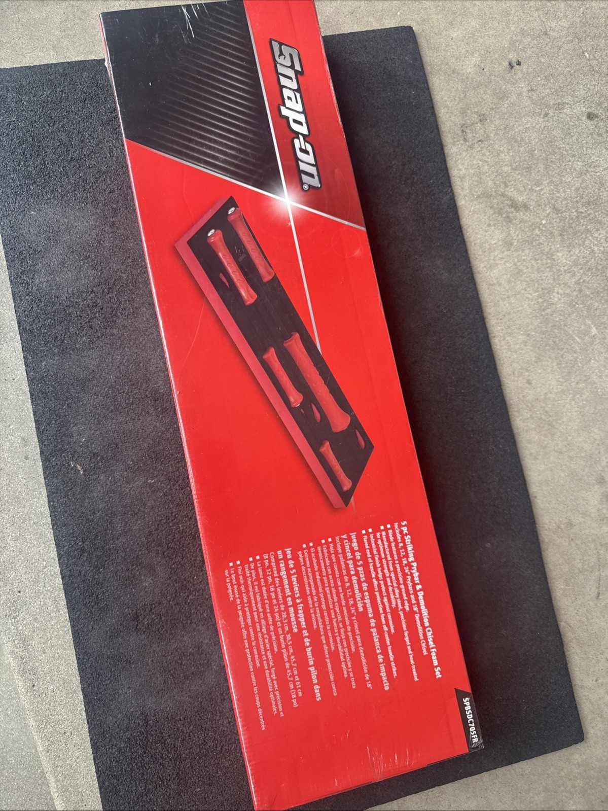 For Snap-on Tools NEW 5-Piece RED Striking Prybar & Chisel Foam Set SPBSDC705FR