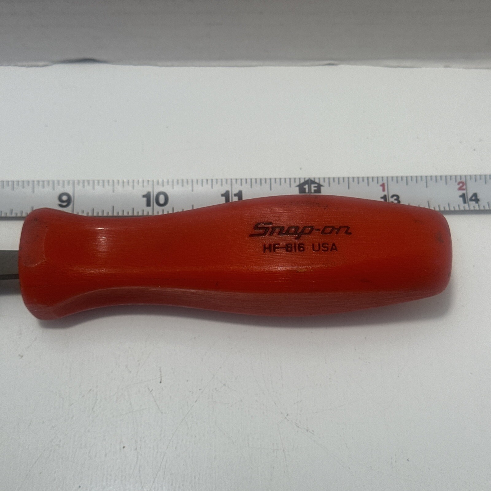 Snap On HF-616 Red Screw in Hard Handle Hand File Smooth USA EUC