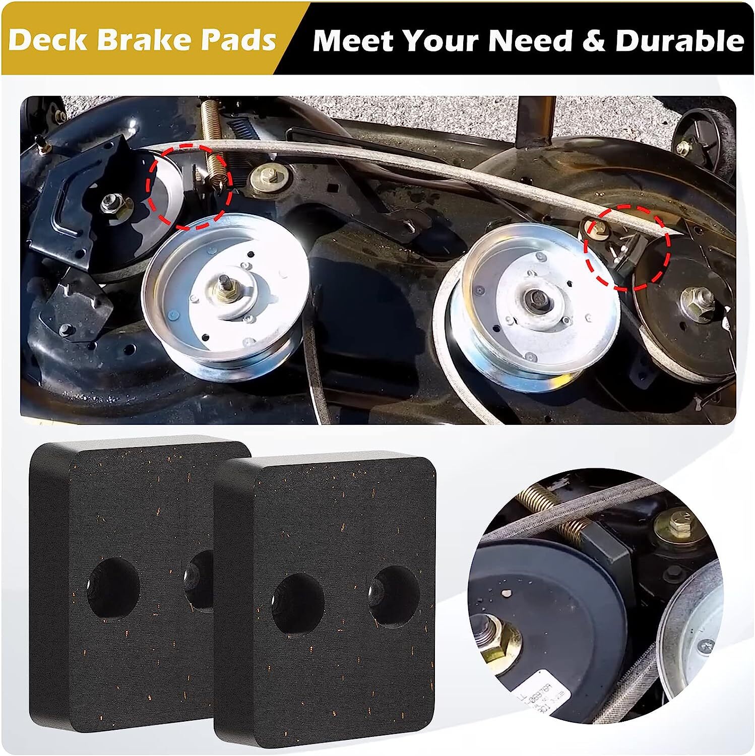 (2pcs)761-05007 Deck Brake Pad for Cub Cadet XT1-LT42/LT42 C,XT1-LT46, XT2-LX42,