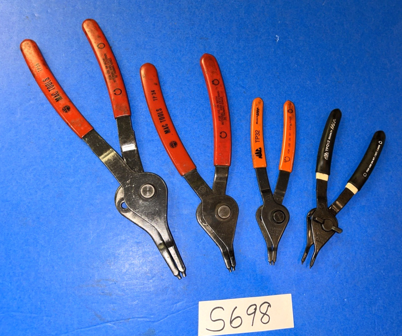MAC TOOLS 4 PIECE CONVERTIBLE STRAIGHT SNAP RING PLIERS ONE OF EACH SIZE