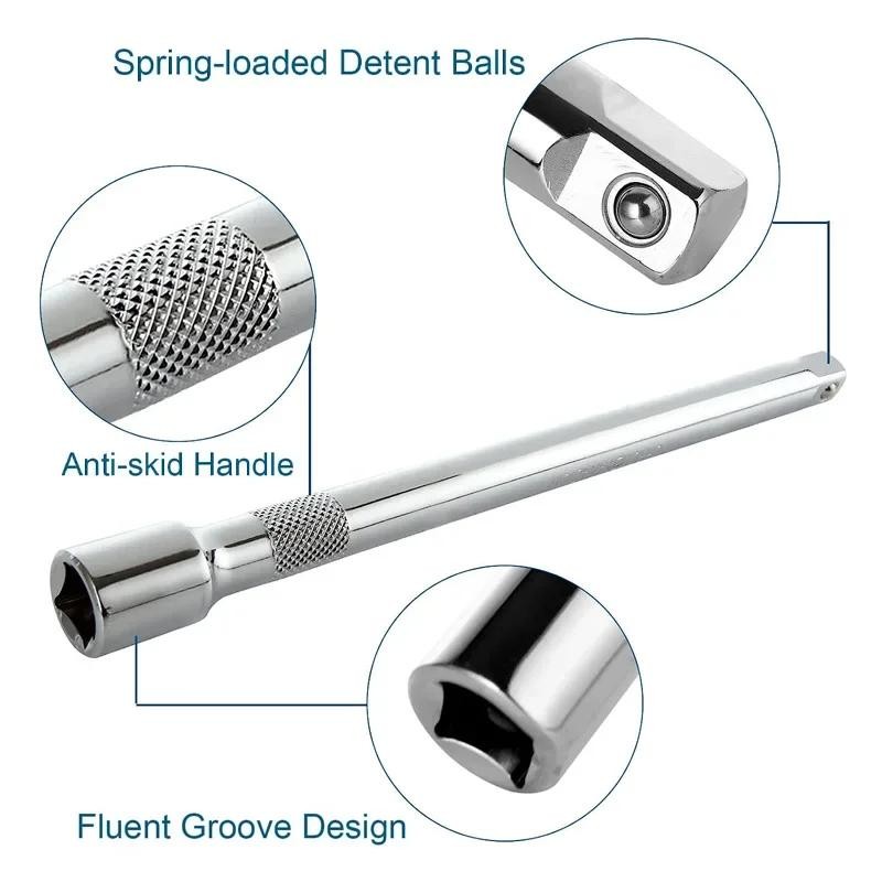 Socket Extension Bar 1/4 3/8 1/2 Drive Ratchet Wrench 50-250mm
