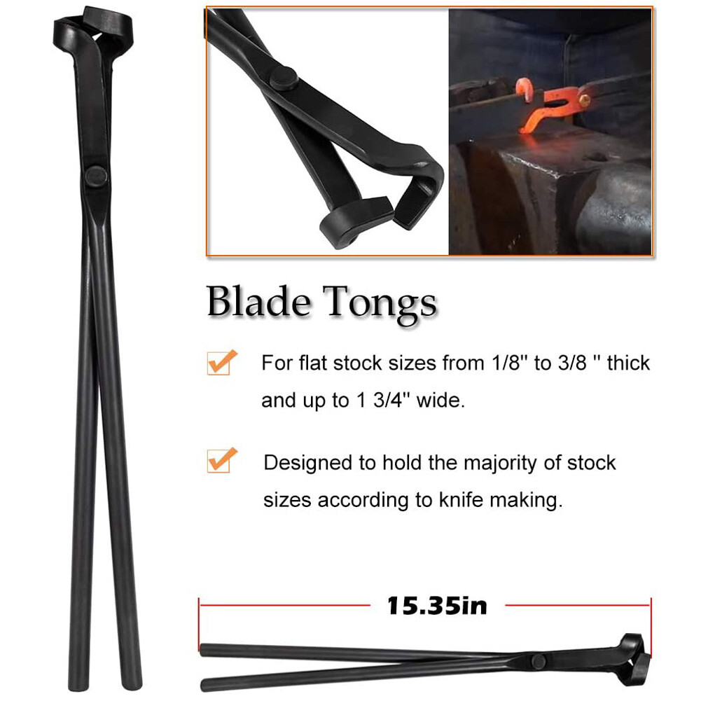 Knife Making Tongs Set Tools Blacksmith Bladesmith Tong Vise Anvil Forge 5 PCS