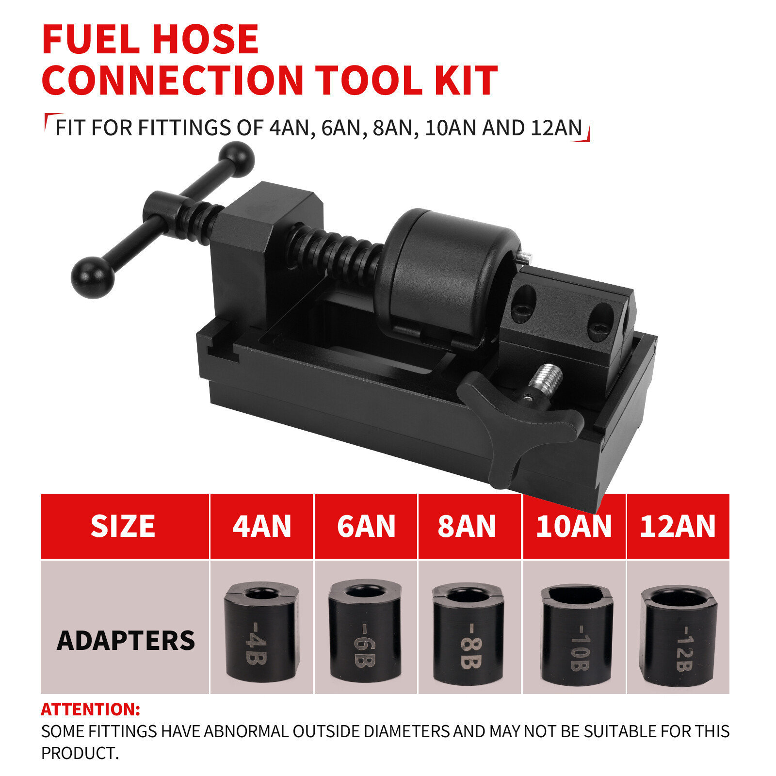 AN4/6/8/10/12 Fuel Line Fittings Installation Tool Fuel Hose Repair Tool Kit