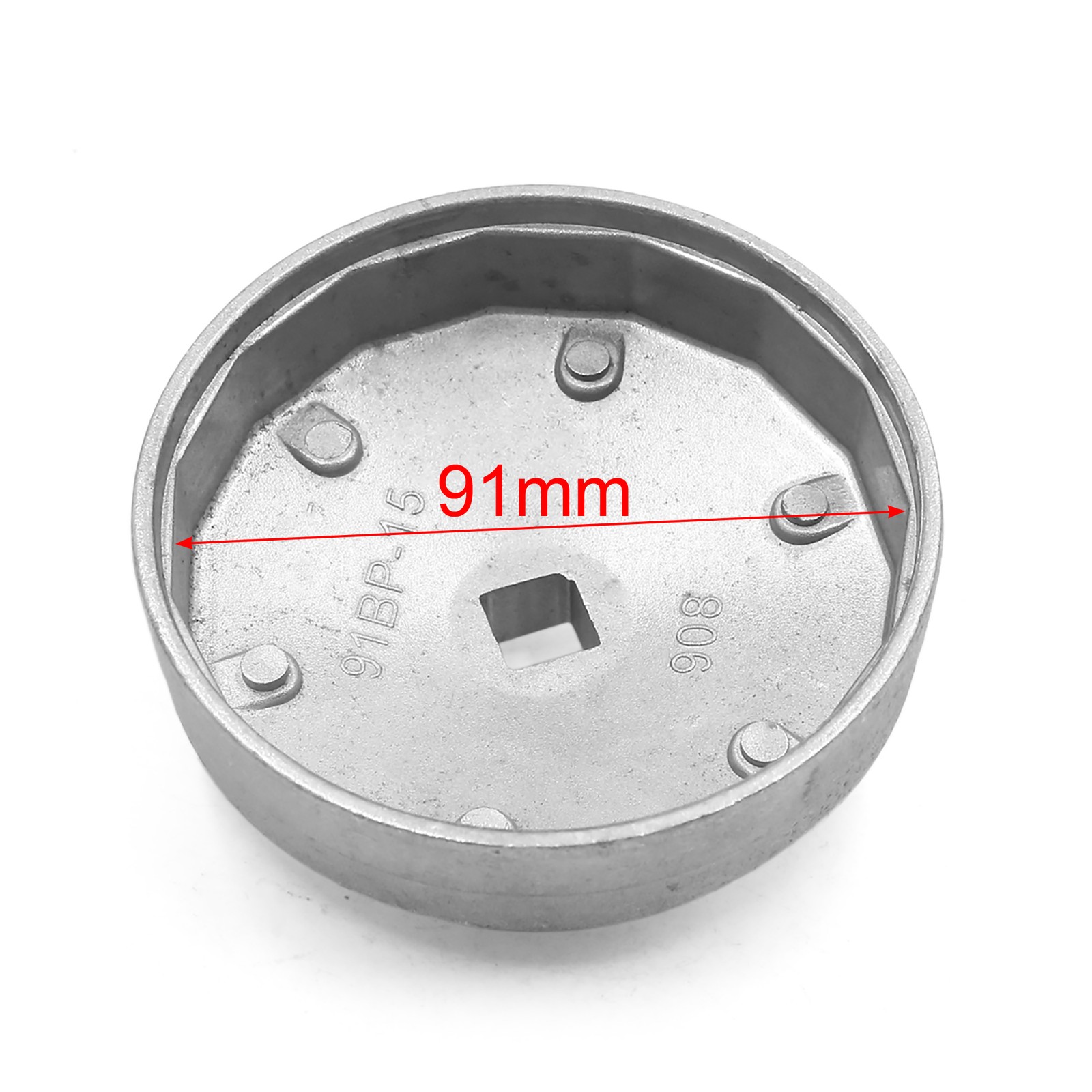 1x 91mm 15 Flutes Metal Oil Filter Cap Wrench Socket Remover Tool for Auto Car