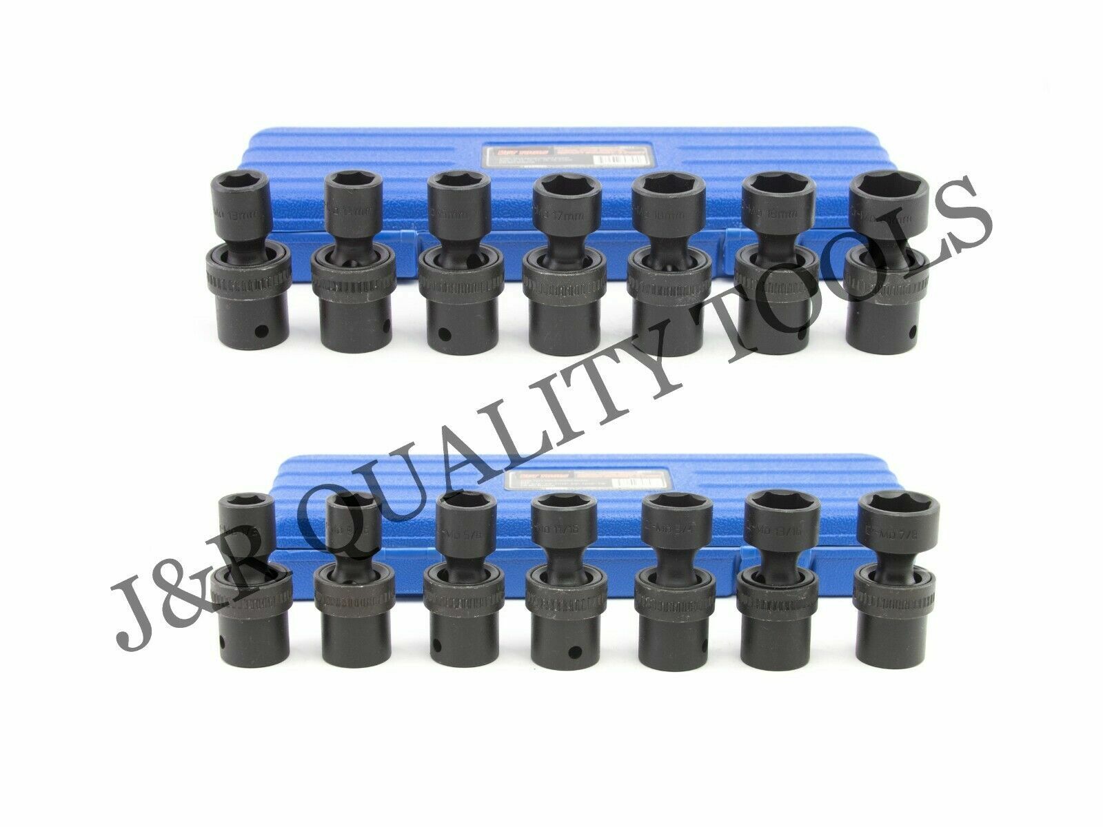 14 Pc 1/2″ Drive Universal Swivel Impact Socket Set CR molybdenum SAE Metric