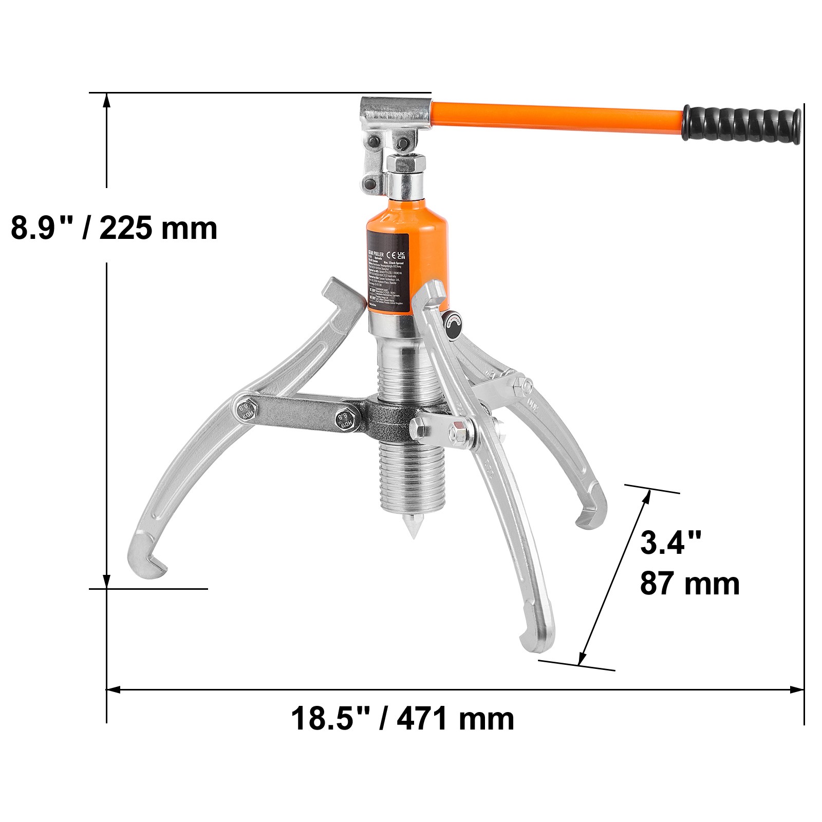 VEVOR Hydraulic Gear Puller 15 Ton Wheel Pulley Bearing 2 or 3-Jaw with Case