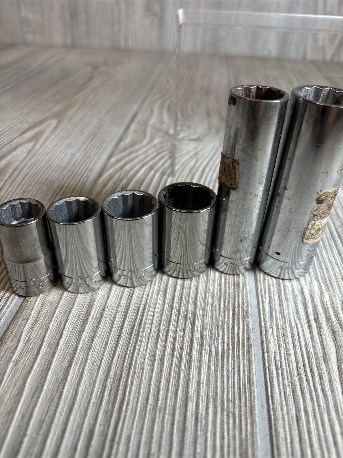 Craftsman USA 6-Piece 3/8″ Drive 12-Point Standard Socket Set Mixed Lot READ
