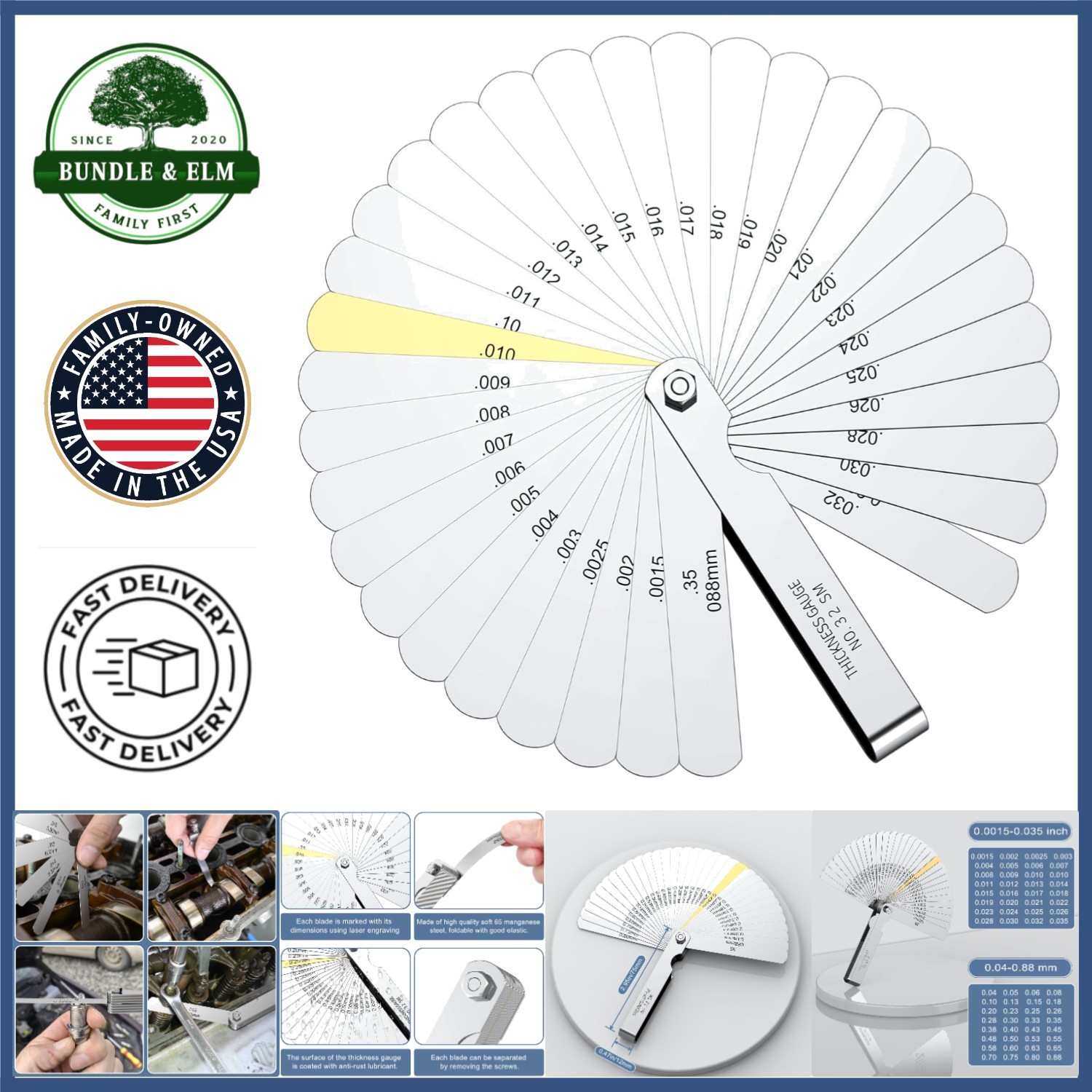 32 Blades Feeler Gauge Set for Precision Measurement of Gaps and Thicknesses