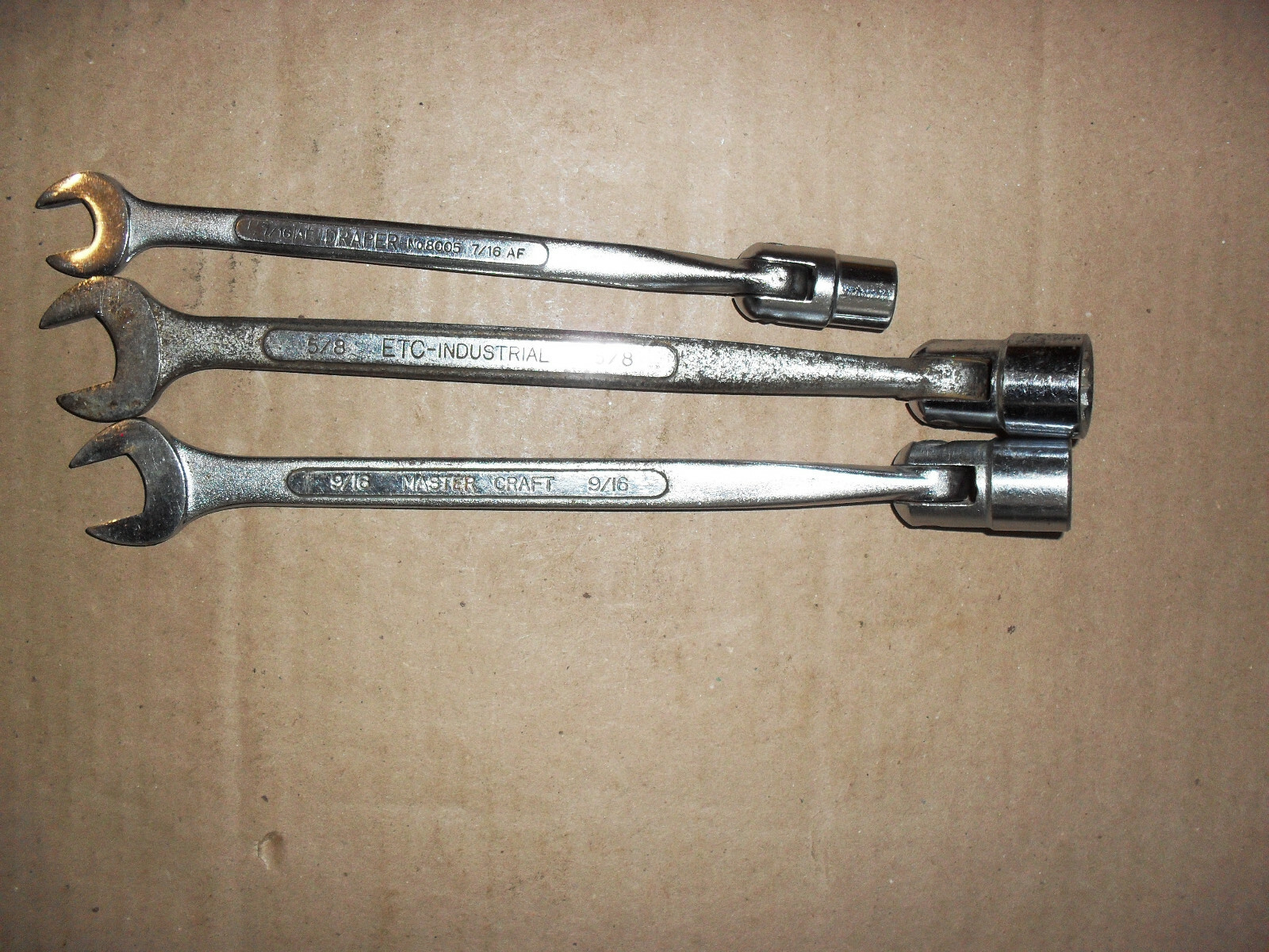 MASTER CRAFT-9/16, DRAPER No.8005-7/16AF, ETC INDUSTRIAL-5/8 FLEX JOINT SPANNER