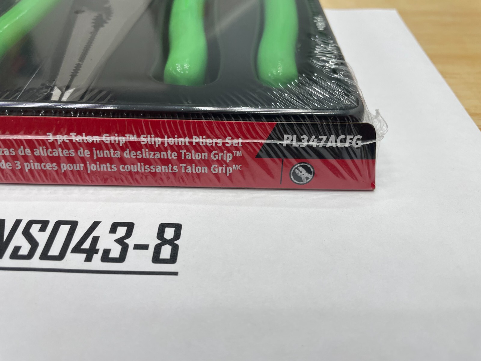 Snap-on Tools USA NEW GREEN 3pc Soft Grip Slip Joint Pliers Lot Set PL347ACFG