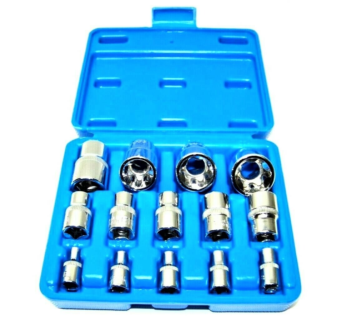 14pc ATE PRO E-Torx Female Star Inverted Torx Bit Socket Set CR-V E4-E24 #88228