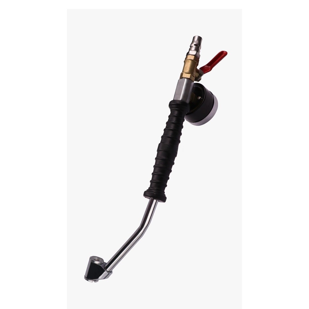 Heavy Duty Tire Air Pump Hose Extension with Pressure Gauge and Elbow Connector