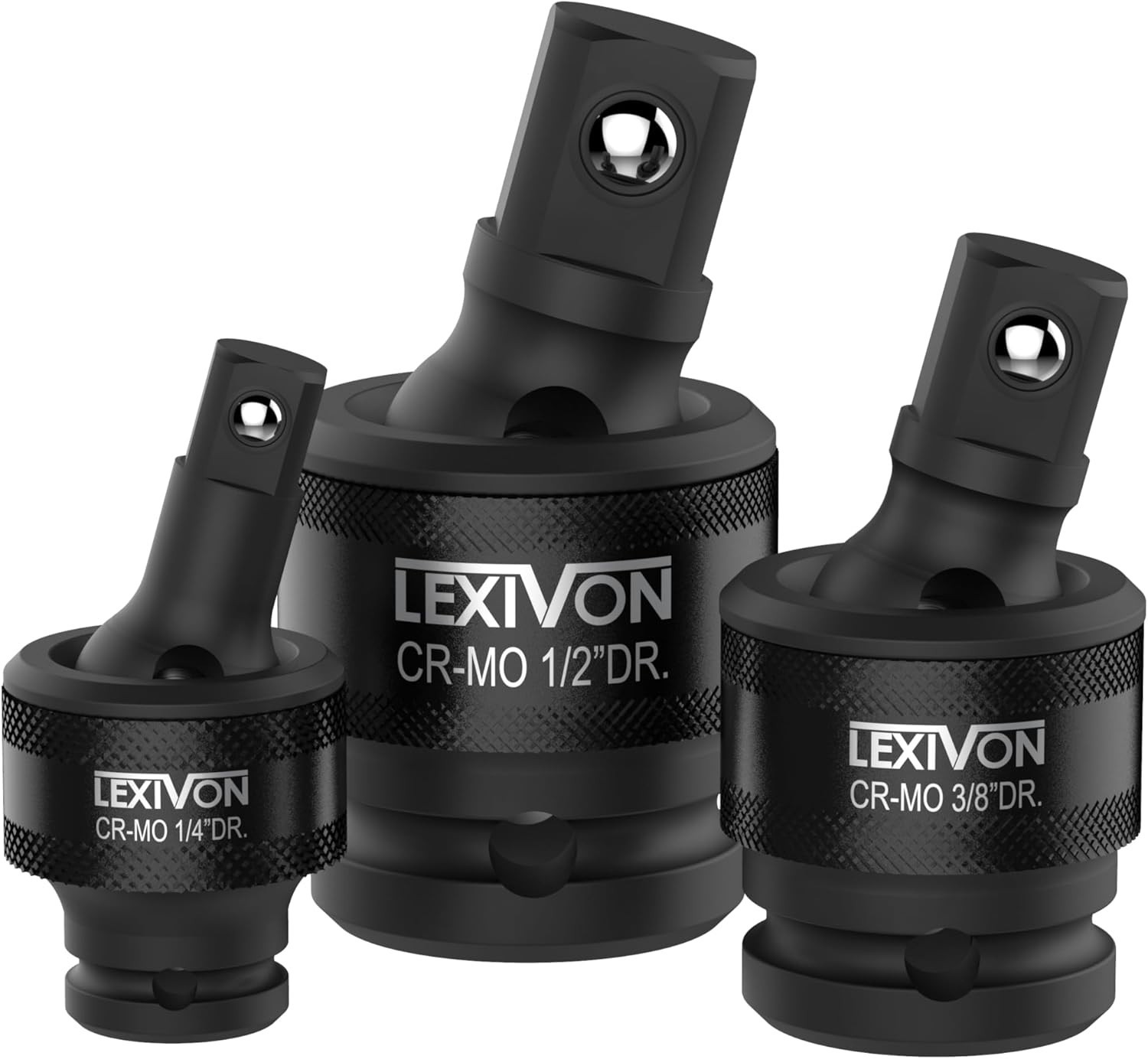 Versatile Heavy-Duty Joint Socket Swivel Set | Fits 1/2″, 3/8″, and 1/4″ Drives