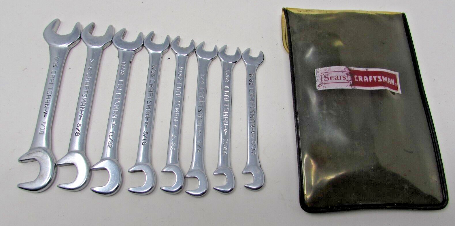 Craftsman No. 9 4306 8 Piece Open End Ignition Wrench Set Super Tuff Steel