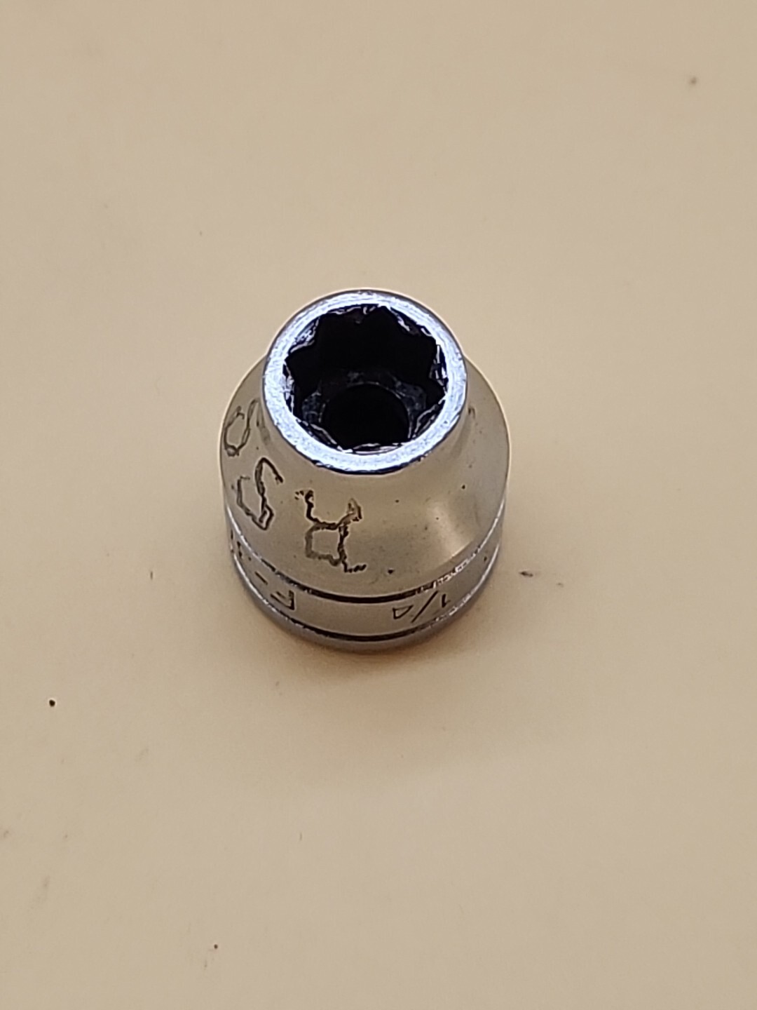 Snap-On Tools 3/8″ Drive 1/4″ SAE 8 Point Double Square Chrome Socket F308 USA