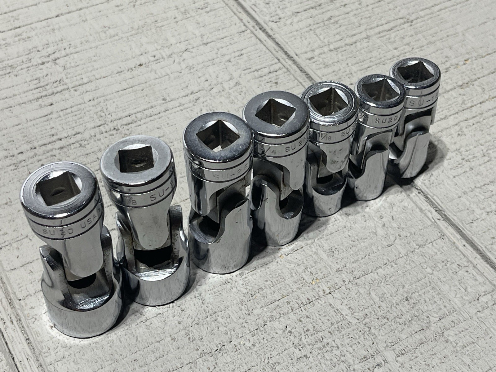 Snap On SU 1/2″DRIVE 7PC. SWIVEL SOCKET SET Snap-On 9/16-15/16