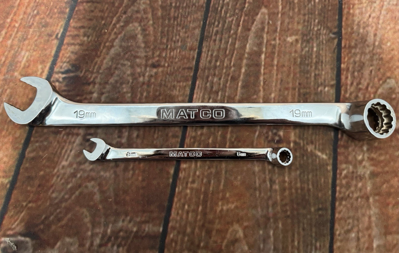 MATCO Tools 12pc Metric Long-Handle 15deg Offset Combination Wrench Set 8-19mm