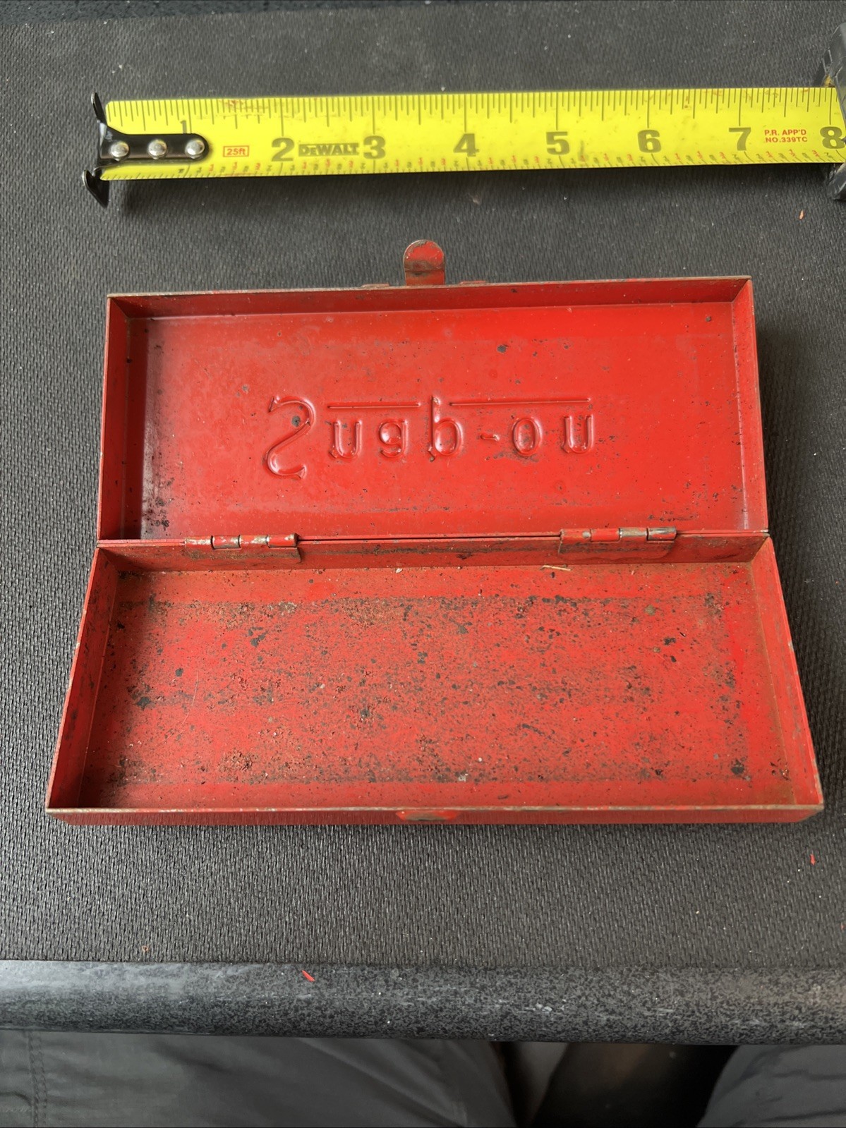 Snap On Tools USA Red Metal Storage Tool Case Socket Ratchet Box, 6” X 2” NICE🔥