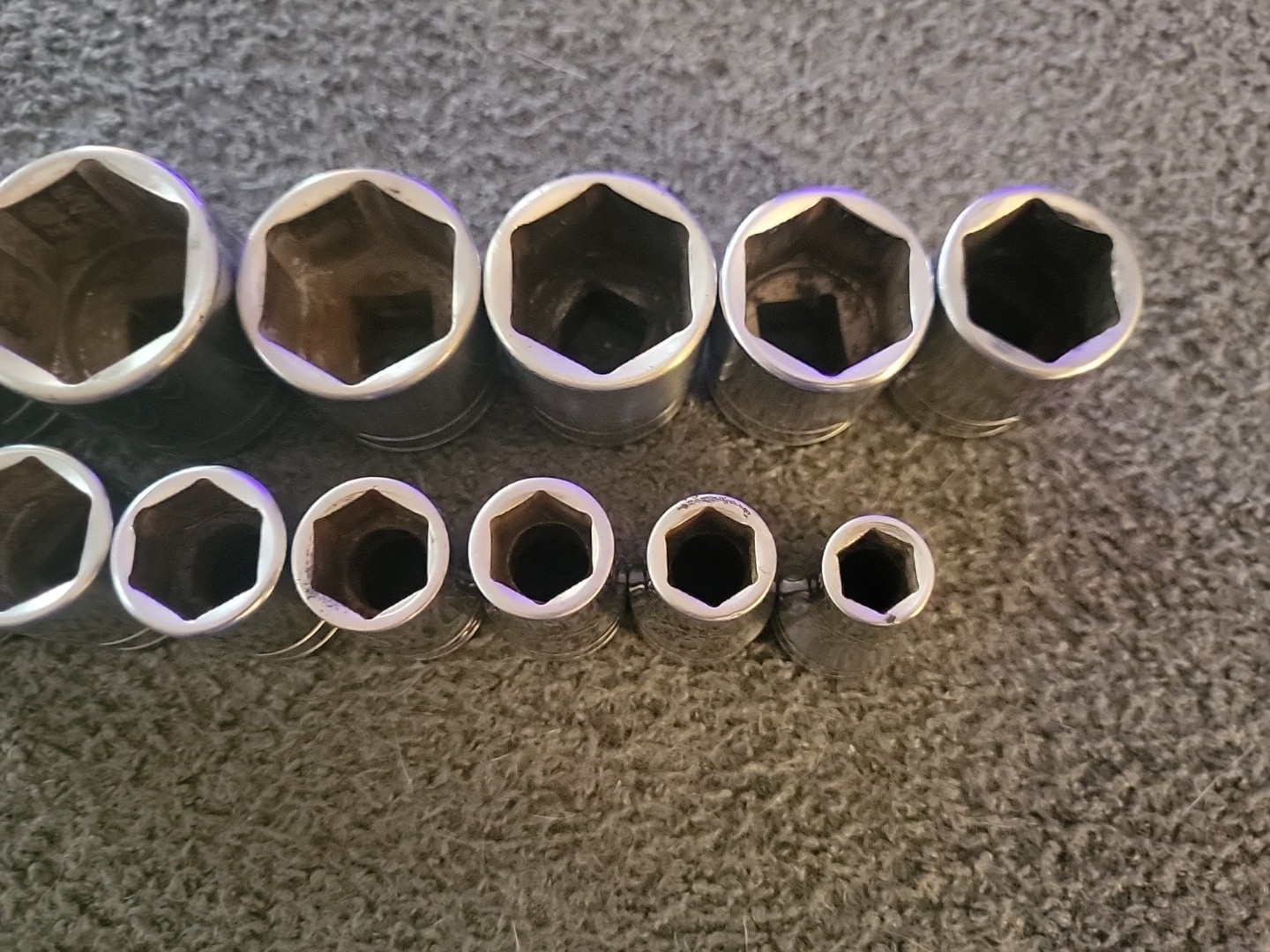 Snap On 13Pc SAE 1/2 Drive Shallow Socket Set 3/8″- 1 1/8″ 6Pt TW121 To TW361