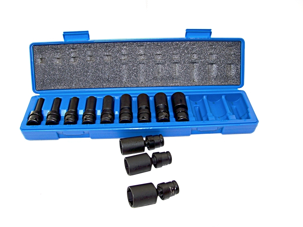 12 pcs 3/8″ Drive Universal Swivel Impact Socket Set CR molybdenum Sae