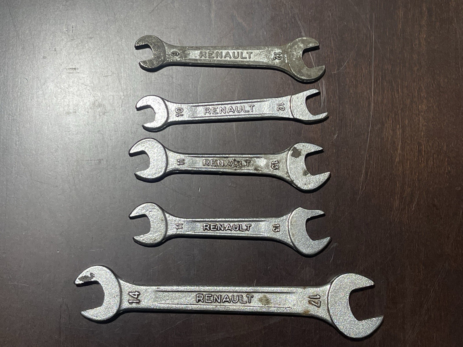Renault Metric Wrench Lot (17 – 14, 13 – 11, 12 – 10, 12-9)Made in France 1970’s
