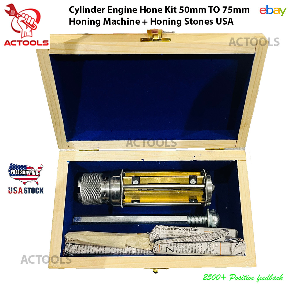 New Cylinder Engine Hone Kit 50mm TO 75mm Honing Machine + Honing Stones USA