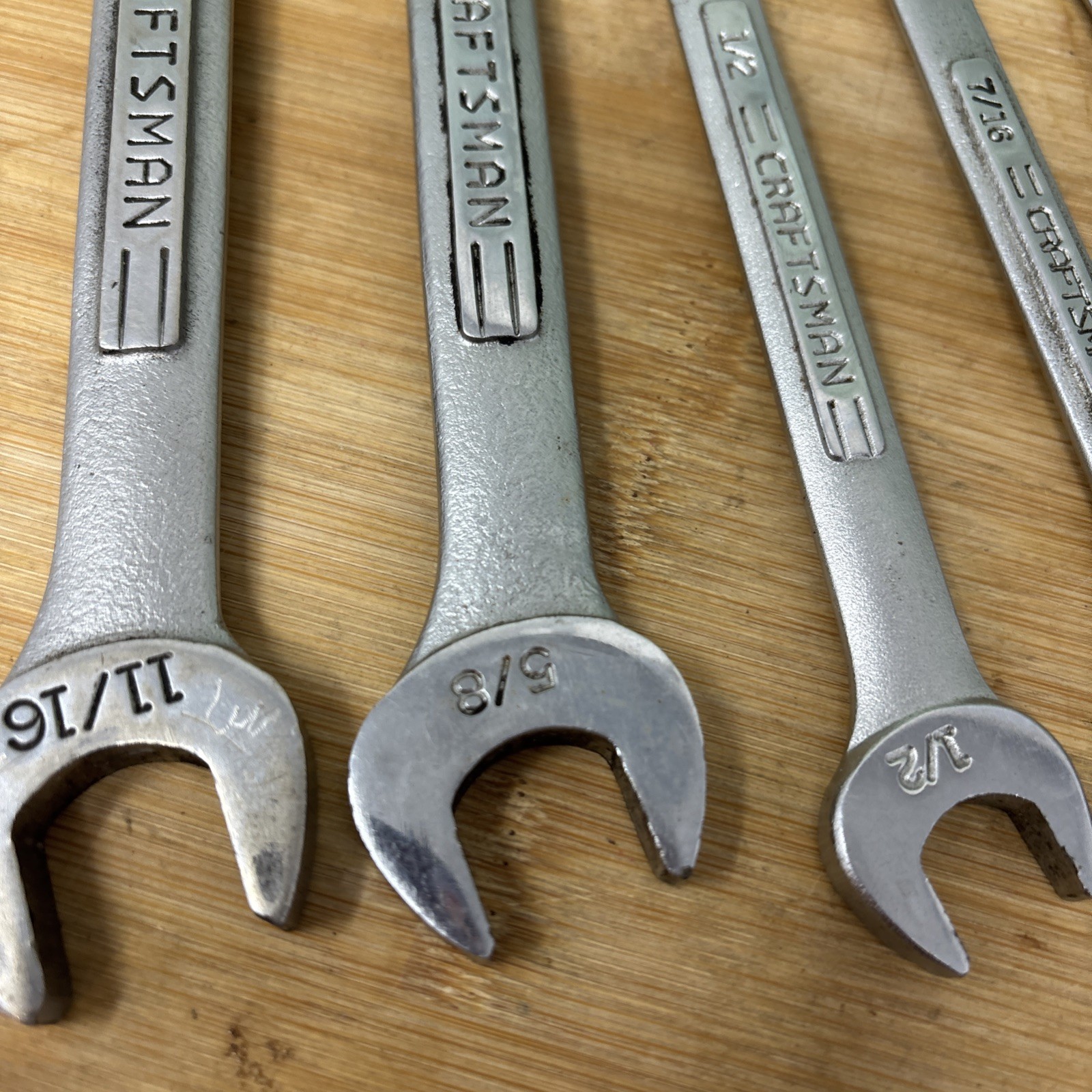 Lot 6 Craftsman Combination Wrenches USA 12pt,VV 1/4″, 11/16, 1/2, 7/16,5/8, 3/8