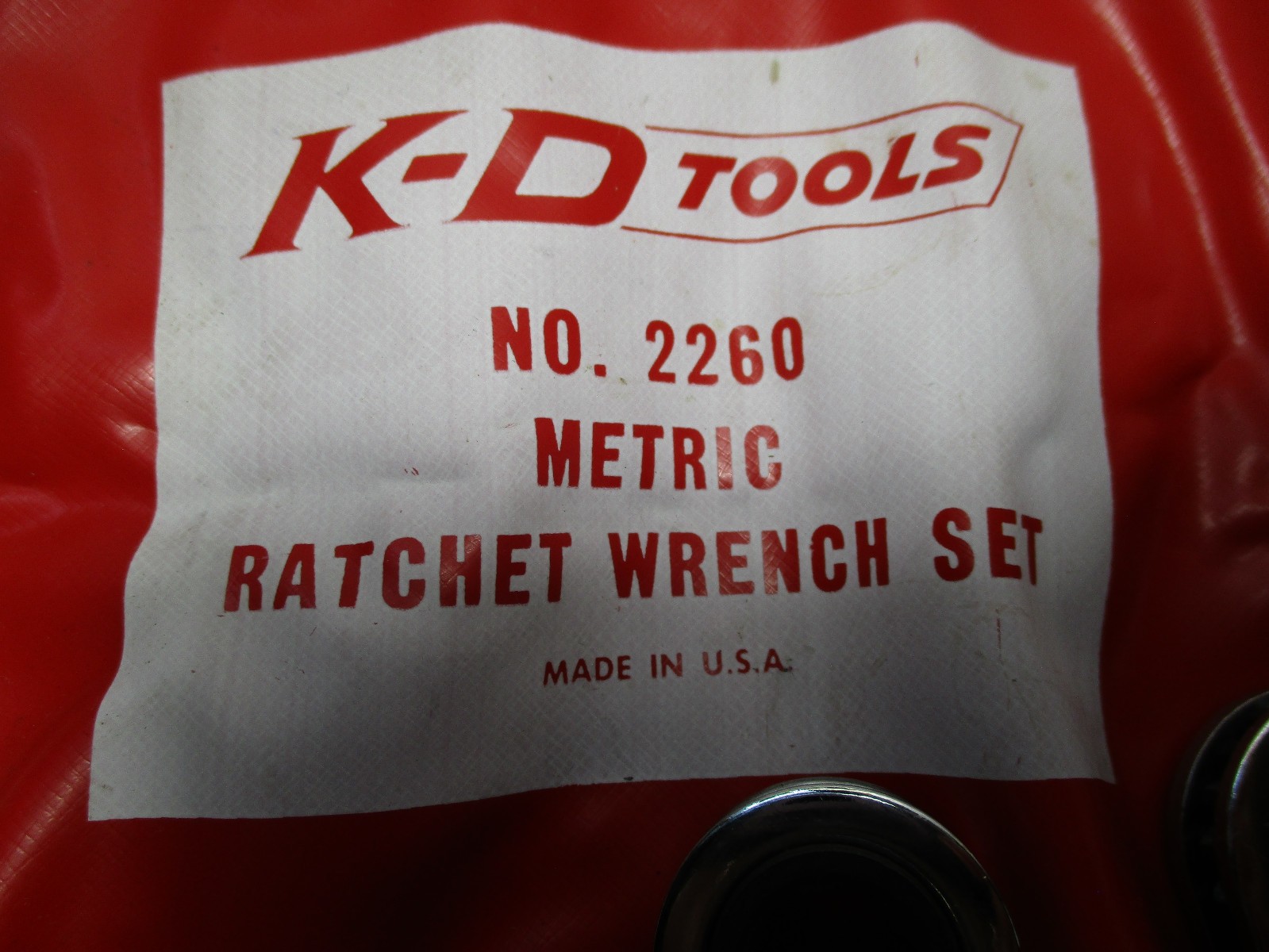 Vintage K-D Tools USA 7-Pc Metric Ratcheting Wrench Set (7mm–20mm) In Red Pouch